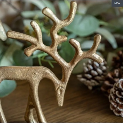 Gallery Woodland Set of 2 Metal Reindeer Gold Gallery Woodland Set of 2 Metal Reindeer Gold
