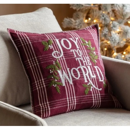 Gallery Heritage Joy To The World Cushion Merlot Gallery Heritage Joy To The World Cushion Merlot