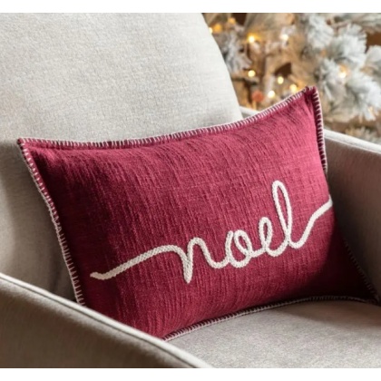 Gallery Heritage Noel Embroidered Cushion Merlot Gallery Heritage Noel Embroidered Cushion Merlot