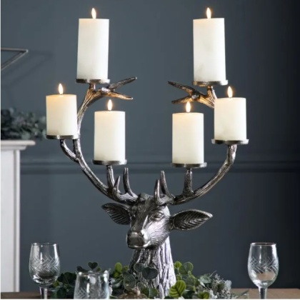 Gallery Stag Candelabra Aluminium Gallery Stag Candelabra Aluminium