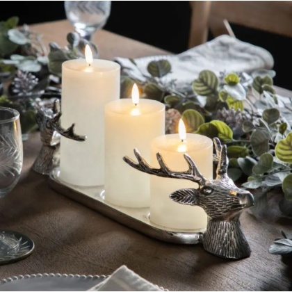 Gallery Stag Candleholder Aluminium Gallery Stag Candleholder Aluminium