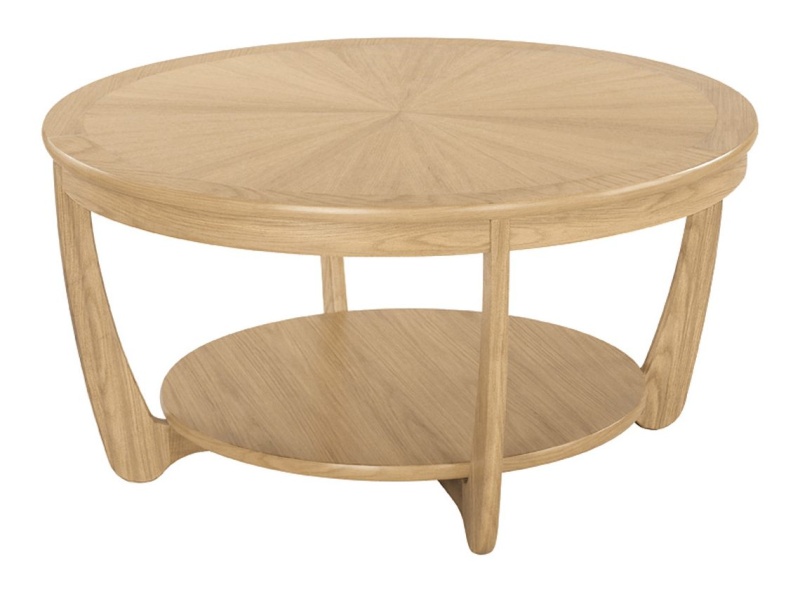 Nathan 5925 Shades Oak Sunburst Top Round Coffee Table