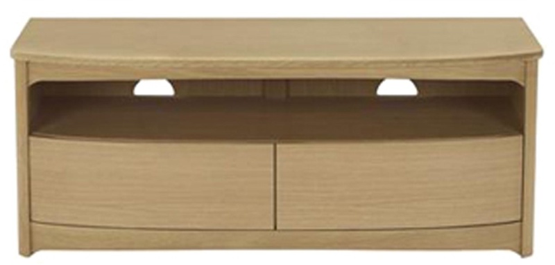 Nathan 5935 Shades Oak Shaped TV Unit with Drawers