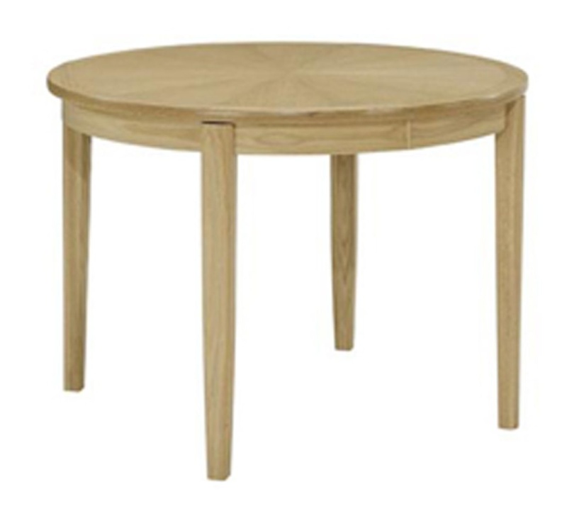 Nathan 2905 Shades Oak Circular Dining Table on Legs with Sunburst top