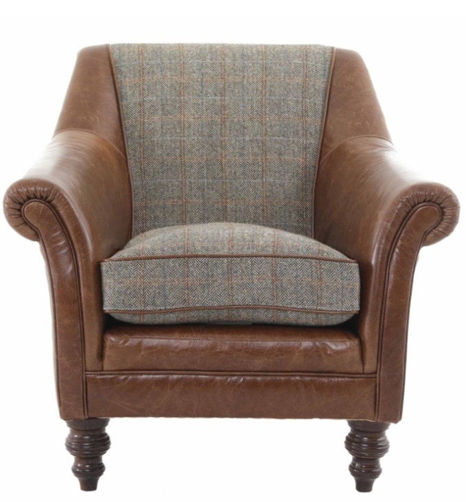Tetrad Tetrad Harris Tweed Dalmore Accent Chair - Option B (Hide & Tweed)