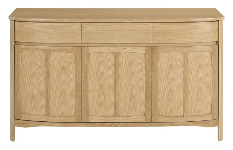 Nathan 1815 Shades Oak Shaped 3 Door Sideboard