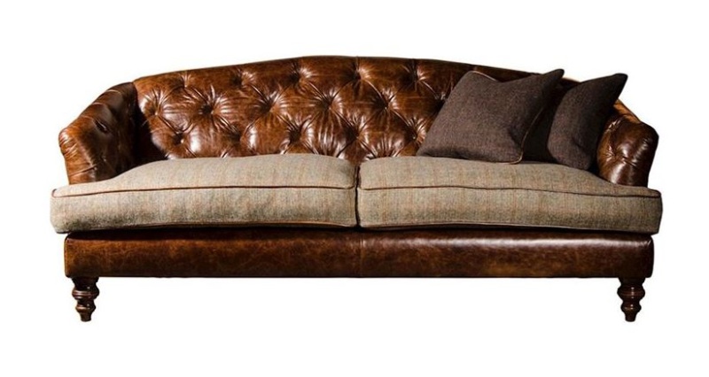 Tetrad Harris Tweed Dalmore Petit Sofa - Option B (Hide & Tweed)