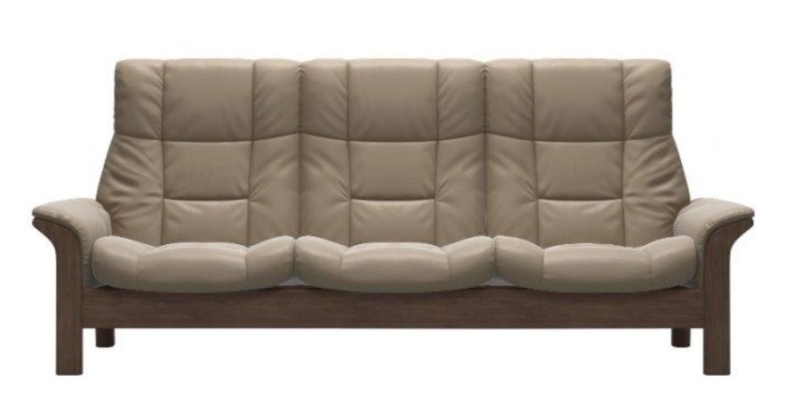 Stressless Buckingham 3-Seater High Back Sofa in Leather - Classic Reclining Family Sofa with Lumbar Support.