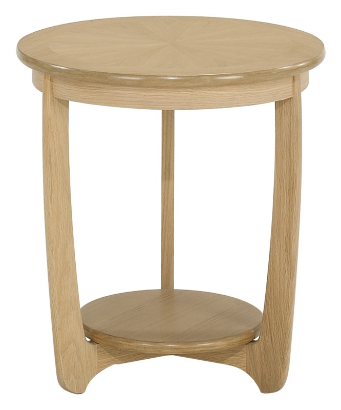 Nathan 5825 Shades Oak Sunburst top Round Lamp Table