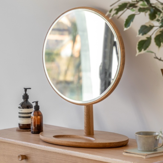 Gallery Direct Wycombe Dressing Mirror on a dressing table against a white wall