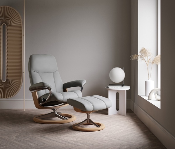 Stressless Furniture Stressless Consul Chair & Stool Signature Base - 3 Colours & Sizes - Quick Ship!