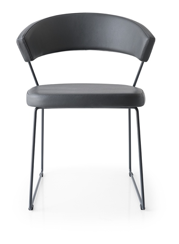 Connubia Calligaris New York Sleigh Leg Chair Leather