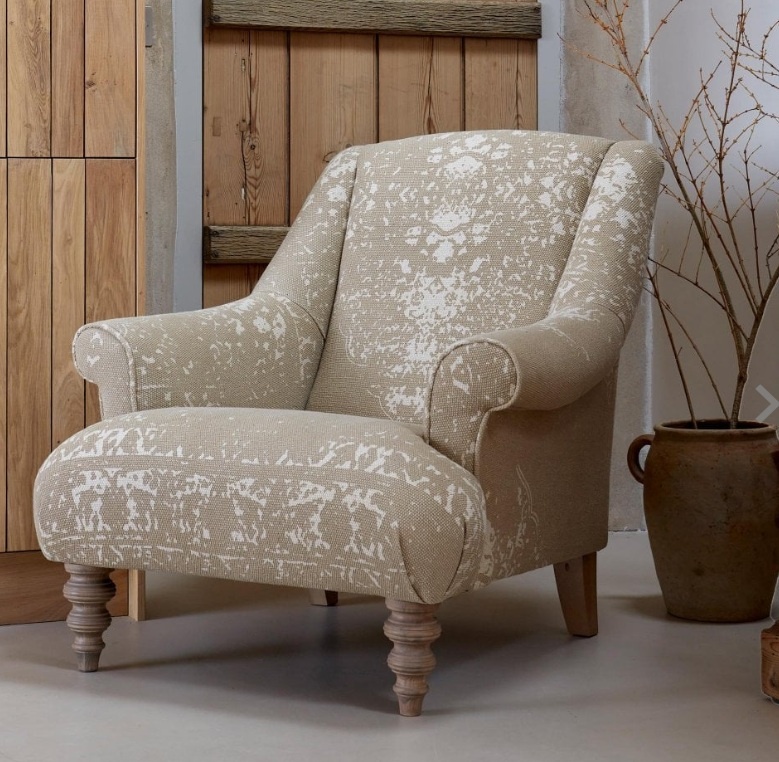Tetrad Jacaranda Chair in Bagru pebble fabric