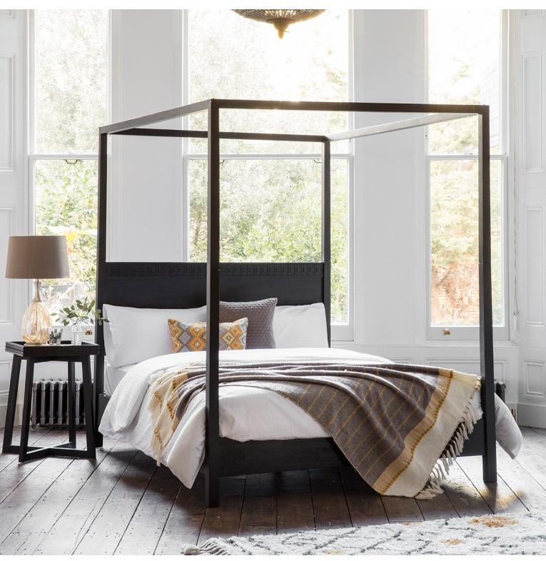 Gallery Boho Boutique 4 Poster 6' Superking Bed in a modern bedroom setting