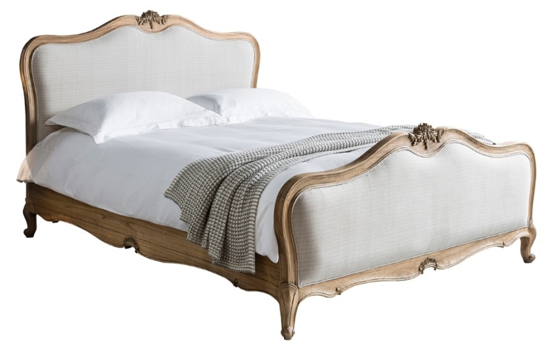 Gallery Gallery Chic 5' Linen Upholstered Kingsize Bed Weathered