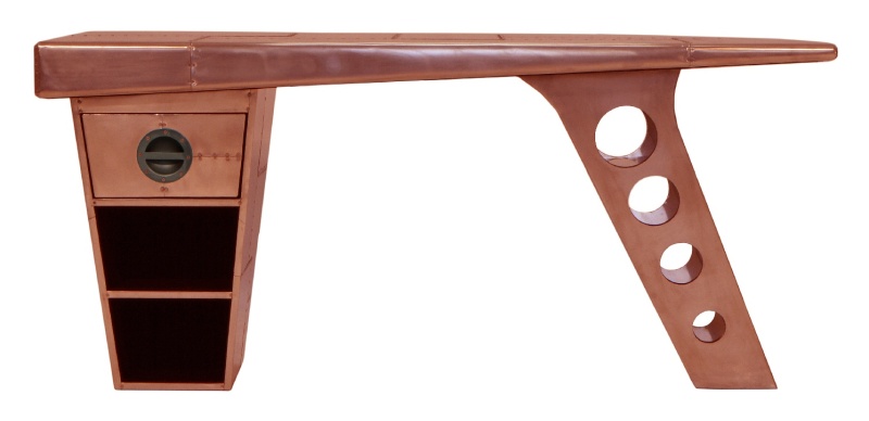 Carlton Furniture Aviator Half Wing Desk - Copper