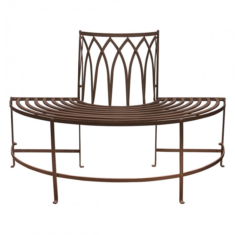 Gallery Alberoni Outdoor Circular Tree Bench Seat in Ember dark metal finish