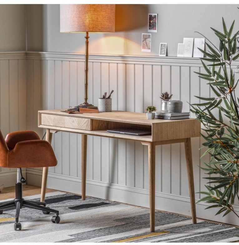 Gallery Milano 1 Drawer Desk in a contemporary home office setting