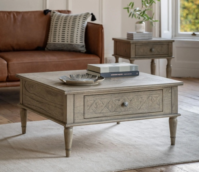 Gallery Rustique Square 2 Drawer Coffee Table