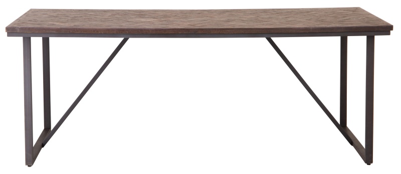 Brentham Furniture Industrial Teak Iron 2m Fixed Top Table