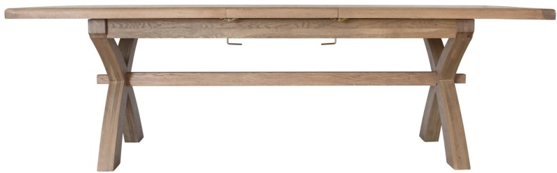 Brentham Furniture Warm Oak Wooden 2m-2.5m Cross Leg Dining Table