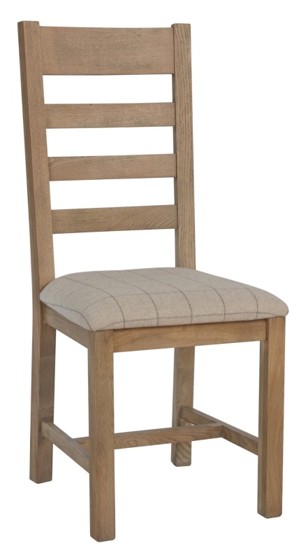 Brentham Furniture Warm Oak Wooden Slatted Dining Chair (Natural Check)