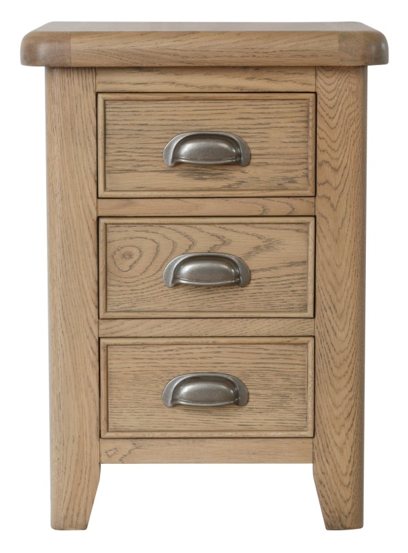 Brentham Furniture Warm Oak Wooden Bedside Cabinet
