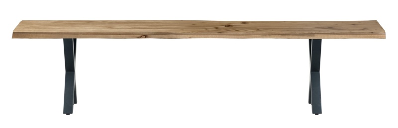 Brentham Furniture Reclaimed Natural 2m Dining Table With X Shaped Leg - Natural Finish