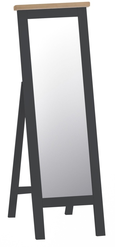 Brentham Furniture Classic Painted Oak Charcoal Cheval Mirror