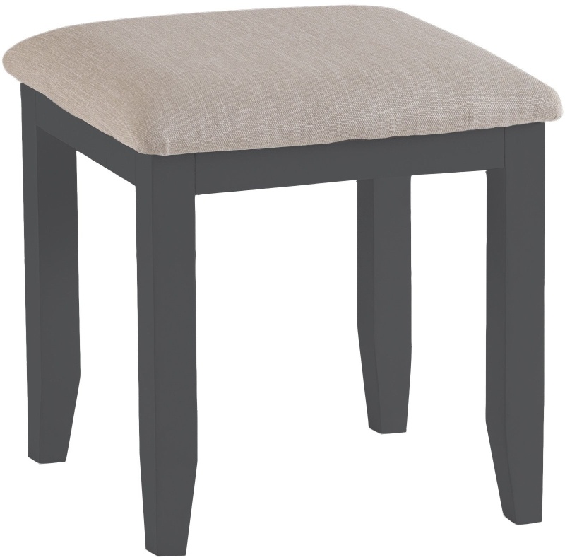 Brentham Furniture Classic Painted Oak Charcoal Dressing Table Stool