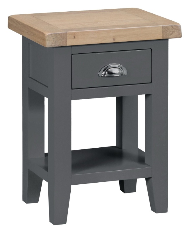 Brentham Furniture Classic Painted Oak Charcoal Side Table
