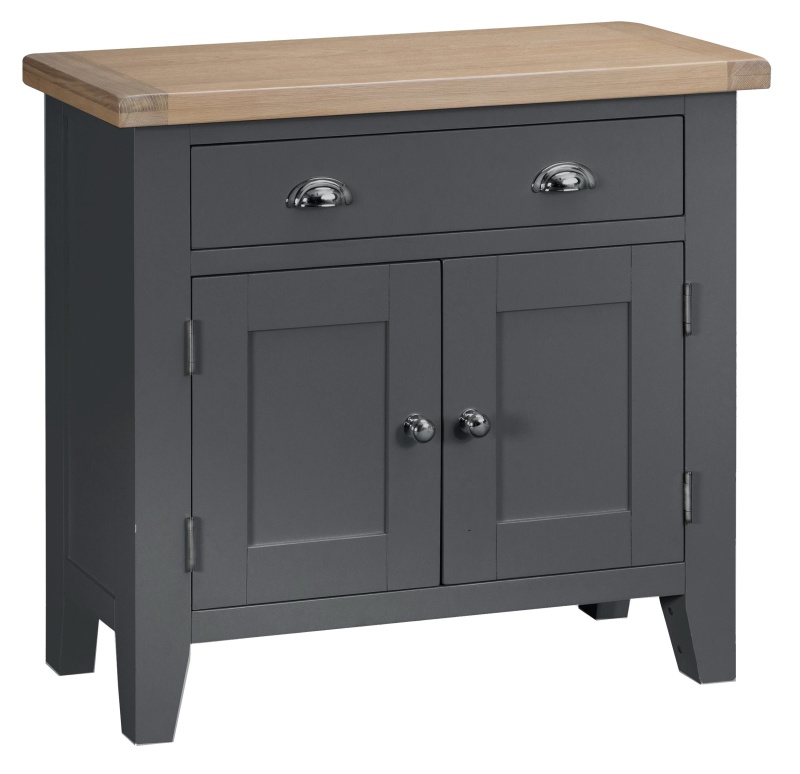 Brentham Furniture Classic Painted Oak Charcoal Small Sideboard
