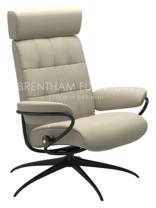 Stressless London Adjustable Headrest Chair Star Base ( No Stool )