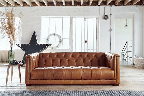Tetrad Vagabond Buttoned Back Midi Sofa in a contemporary home