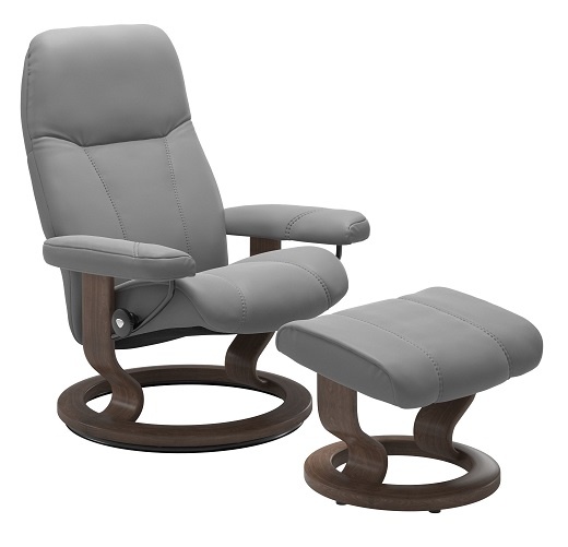 Stressless Stressless Consul Chair and Stool with Classic Base