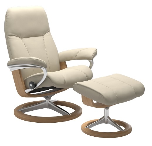 Stressless Stressless Consul Chair and Stool with Signature Base