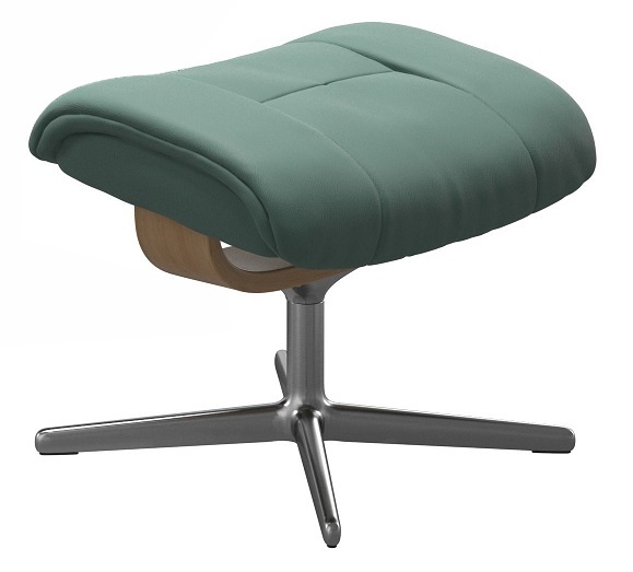 Stressless Mayfair footstool cross base green leather swivel base