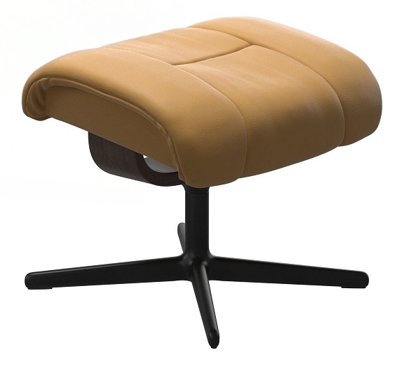 Stressless Reno footstool cross base tan leather swivel base