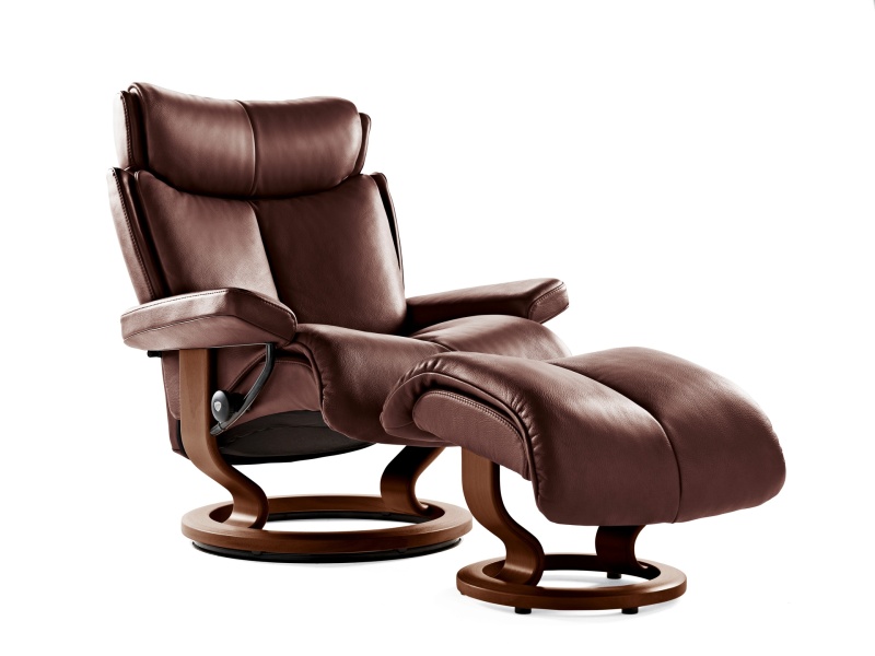 Stressless Furniture Stressless Magic Chair and Stool with Classic Base