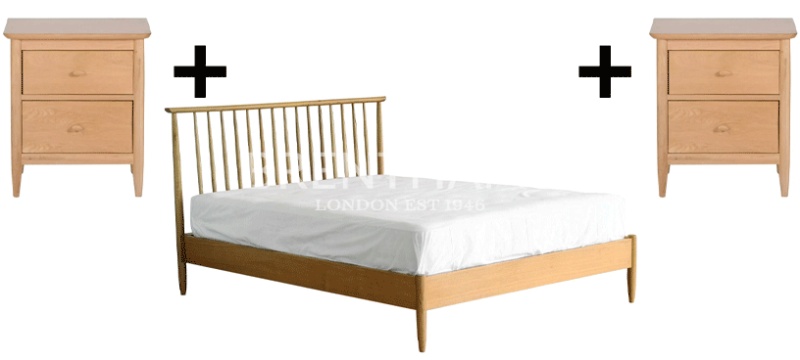 Ercol Ercol Teramo Kingsize Bed + 2 x Bedside Chest