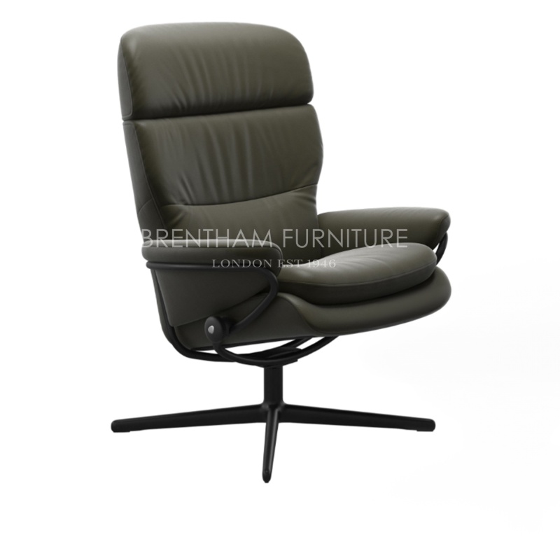 Stressless Stressless Rome Adjustable Headrest Chair With Urban Cross Base (No stool)