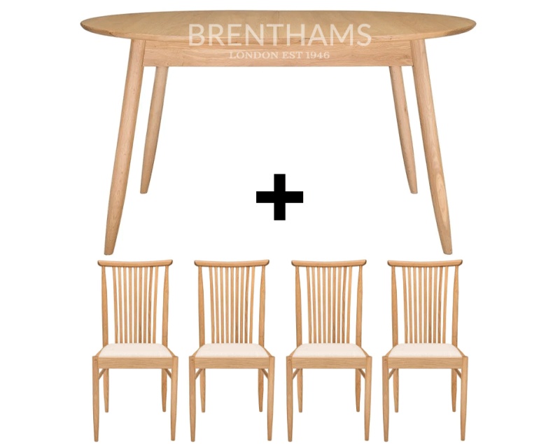 Ercol Ercol Teramo Small Extending Dining Table + 4 Dining Chairs
