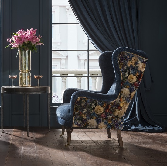 Spink & Edgar By Tetrad Spink & Edgar Crawford Chair - Allure Azure Velvet with Royal Garden Sapphire