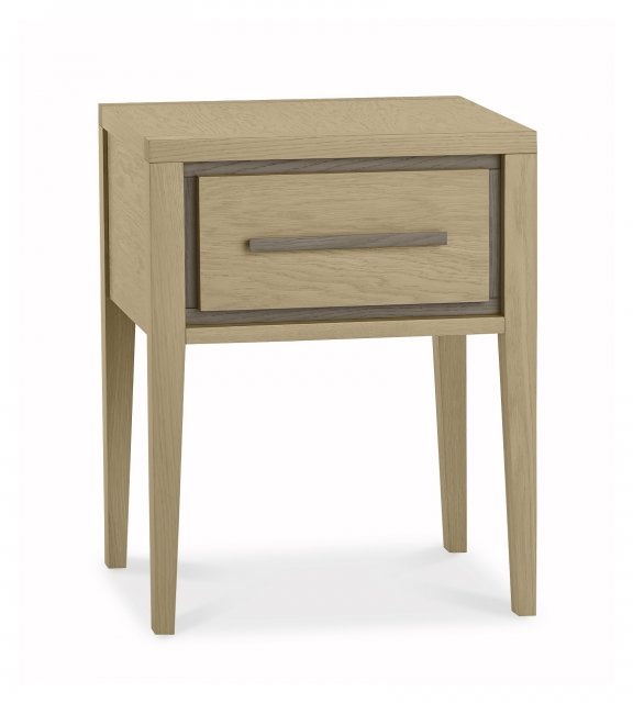 Bentley Designs Rimini Aged Oak & Weathered Oak 1 Drawer Nightstand