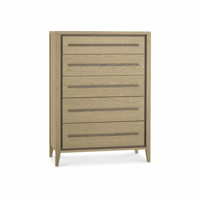 Bentley Designs Rimini Aged Oak & Weathered Oak 5 Drawer Chest