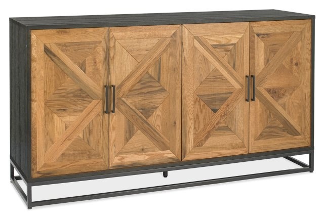 Bentley Designs Indus Rustic Oak & Peppercorn Wide Sideboard