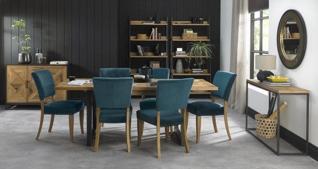 Bentley Designs Indus Rustic Oak Indus Rustic Oak 6-8 Dining Table & 6 Indus Dining Chairs