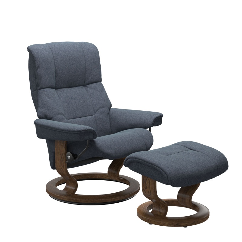 Stressless Stressless Mayfair Chair and Stool - Calido Blue Fabric - Express Delivery!