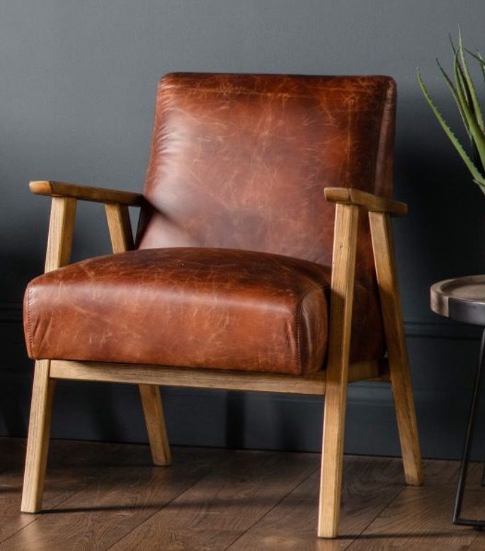 Gallery Direct Neyland Chair Vintage Brown