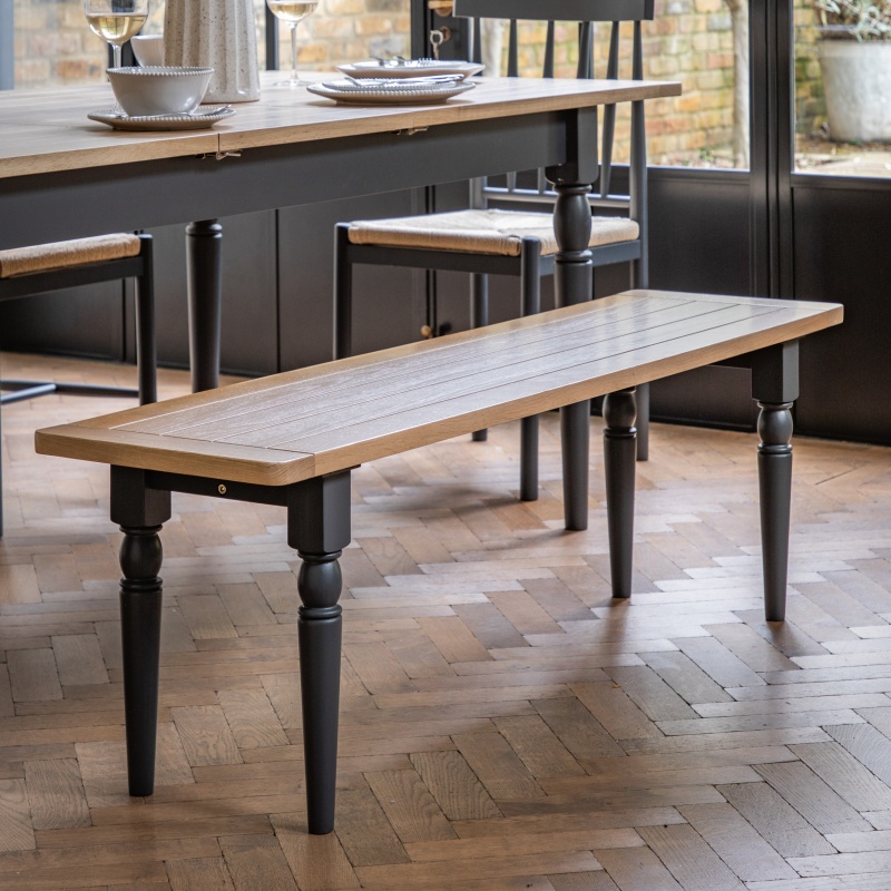 Gallery Direct Eton Dining Bench Meteor in a modern home next to a dining table
